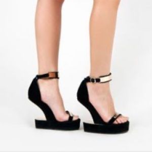 Jeffrey Campbell Huvr Suede/Gold platform